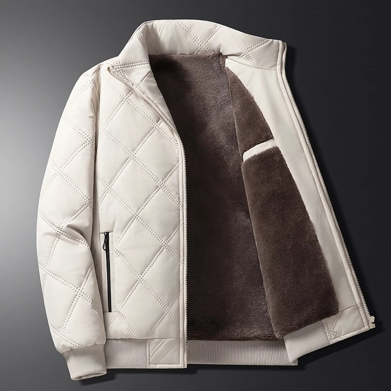 Men's Quilted Fleece-Lined Winter Jacket 12