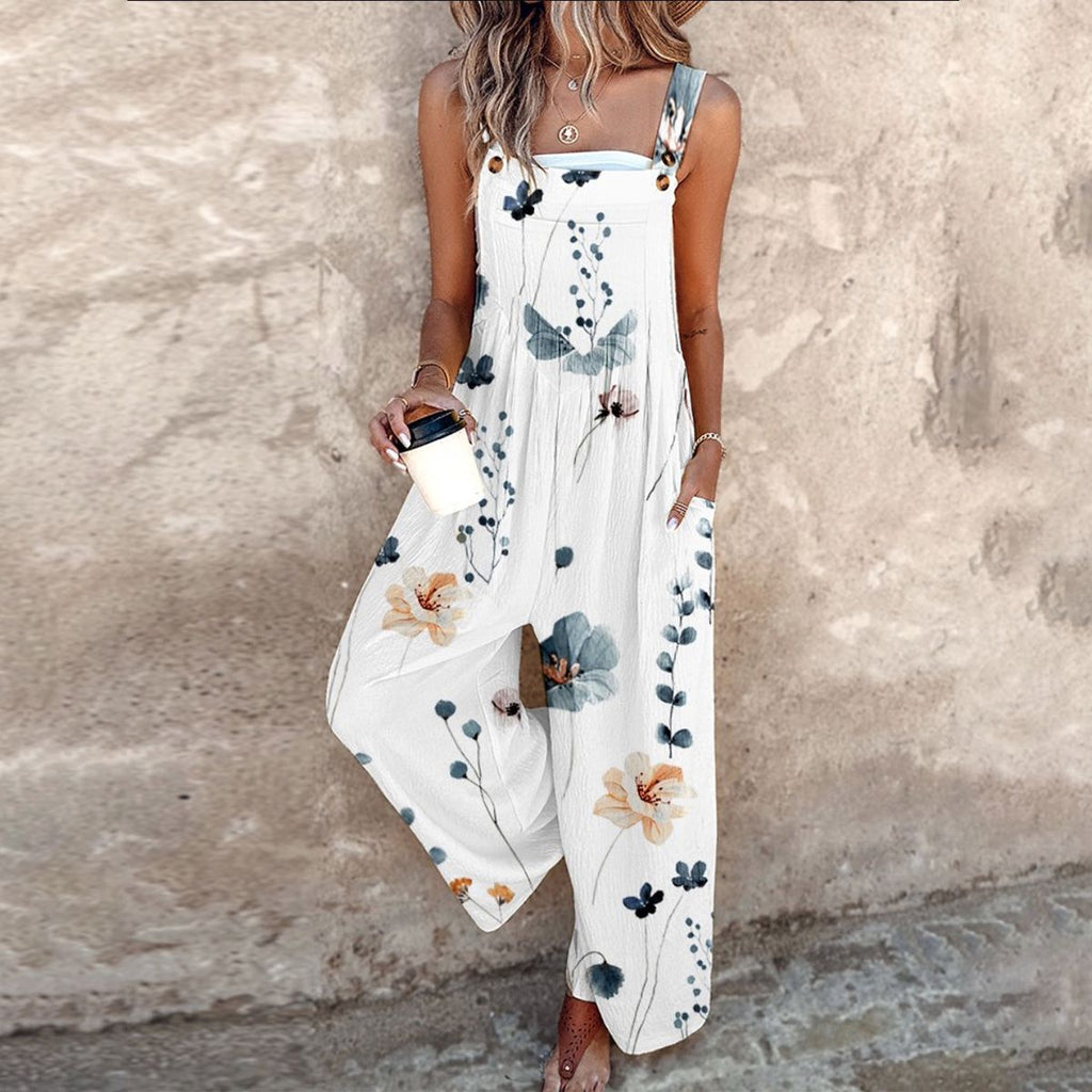 Women's Printed Wide-Leg Overalls 3