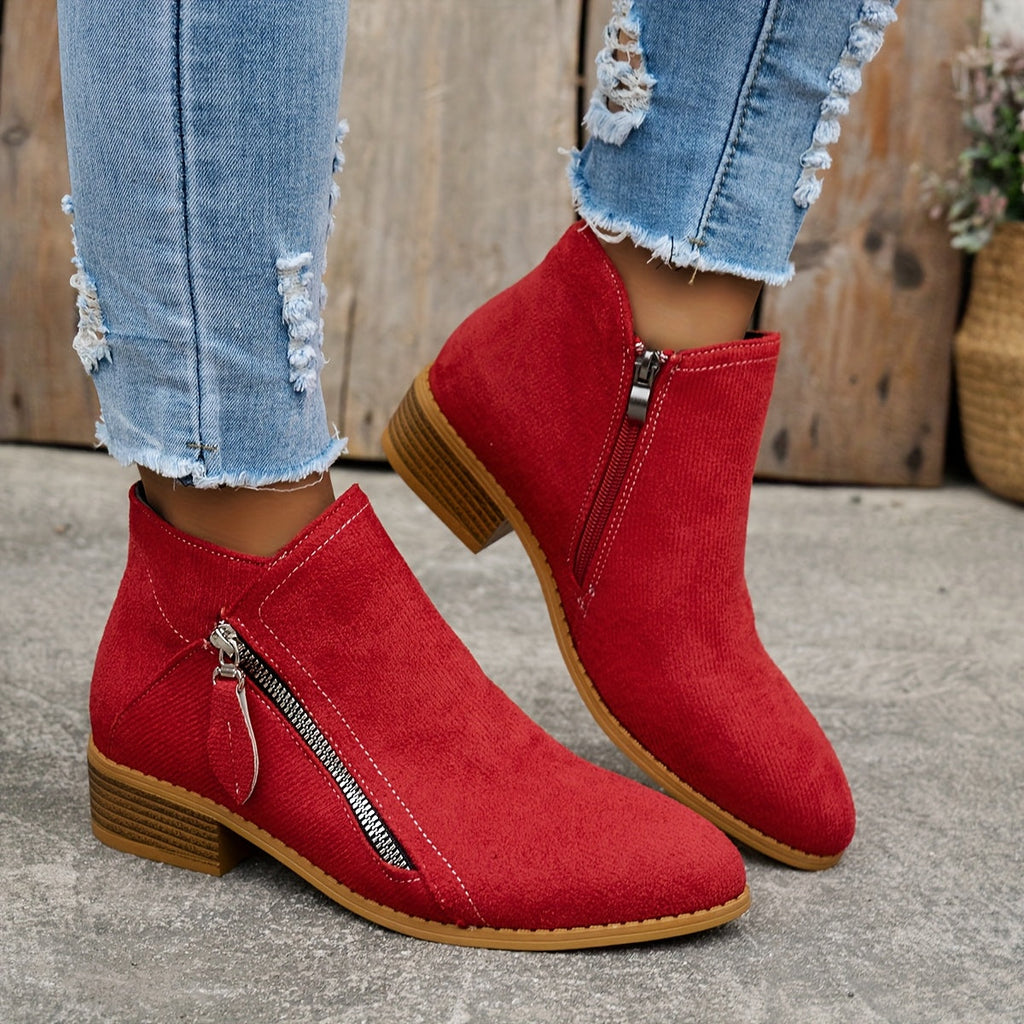Women's Orthopedic Zip Block-Heel Shoes 13