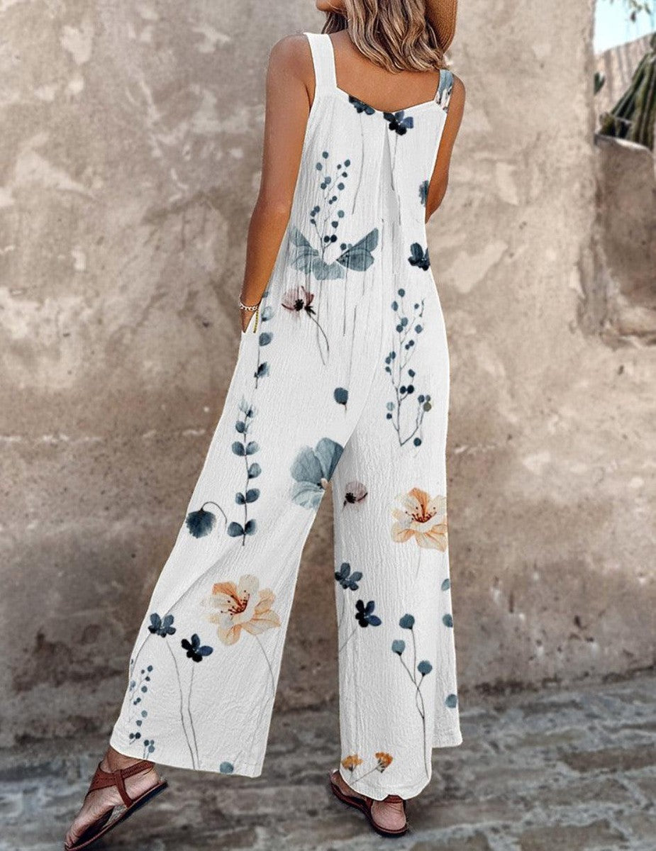 Women's Printed Wide-Leg Overalls 4