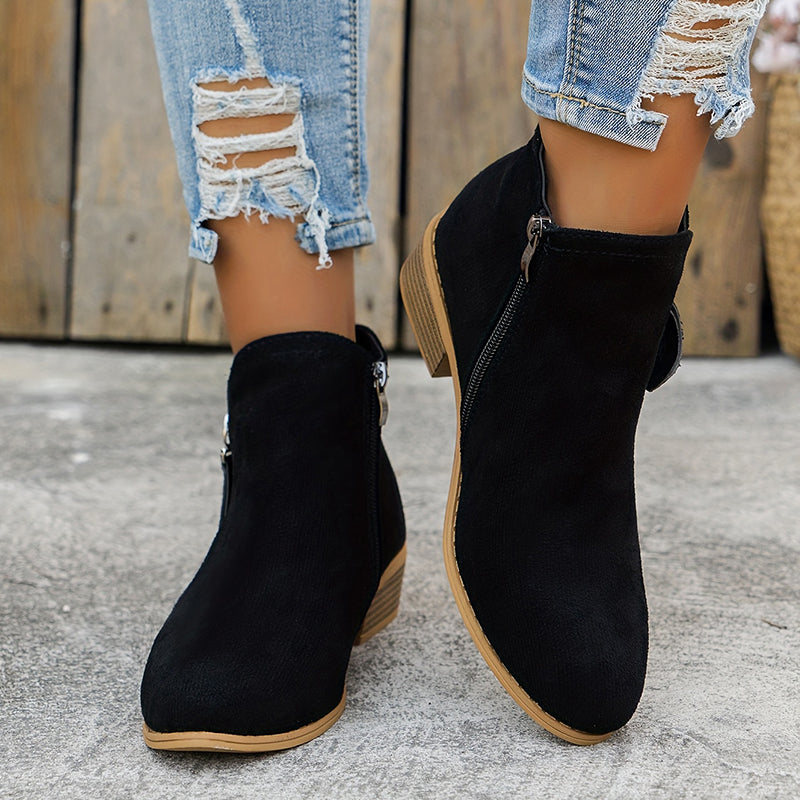 Women's Orthopedic Zip Block-Heel Shoes 8