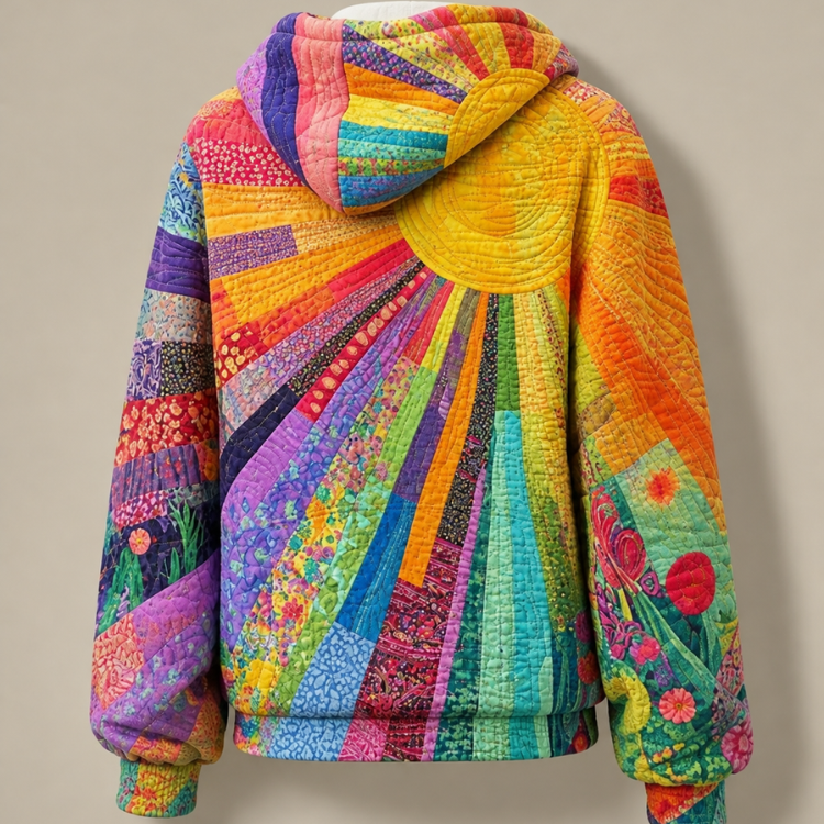 Women's Wildflower Patchwork Hooded Sweater 2