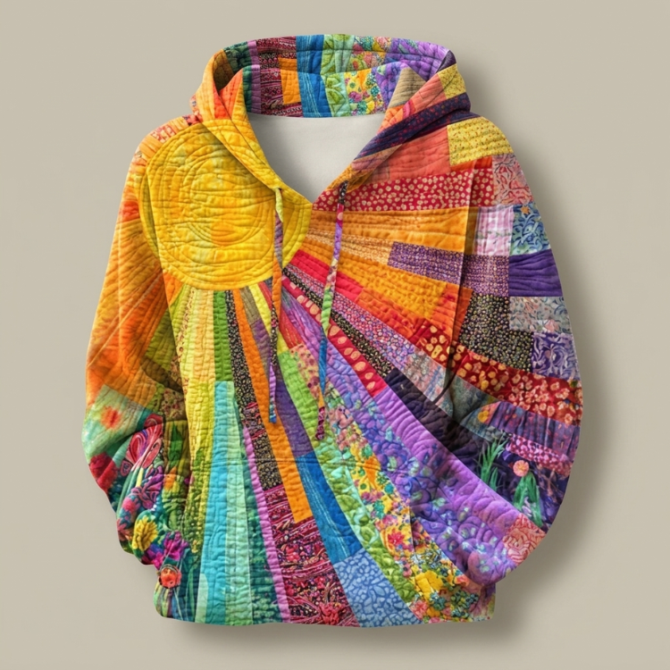 Women's Wildflower Patchwork Hooded Sweater 1