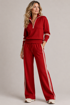 Women's Quarter-Zip Knit Loungewear Set 4