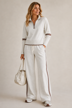 Women's Quarter-Zip Knit Loungewear Set 1