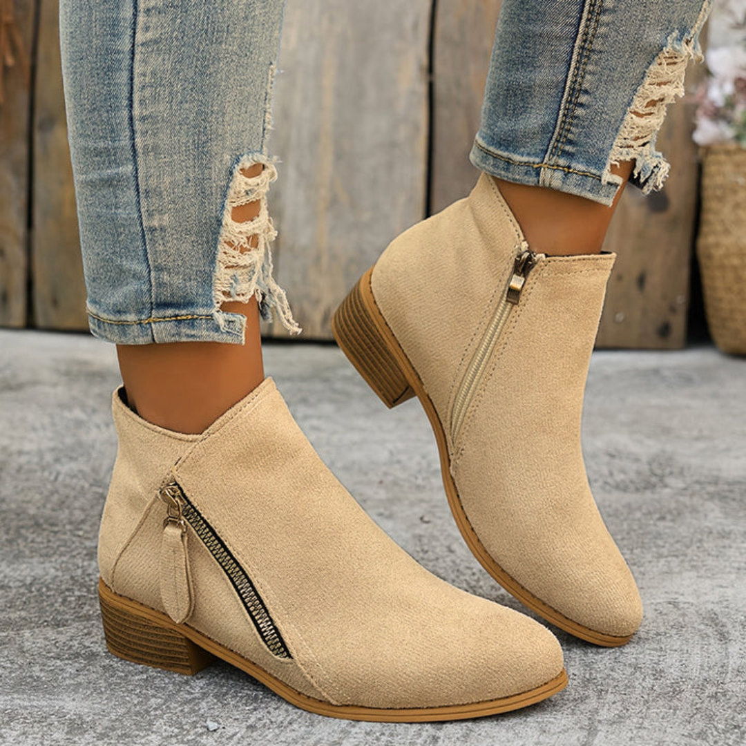 Women's Orthopedic Zip Block-Heel Shoes 17