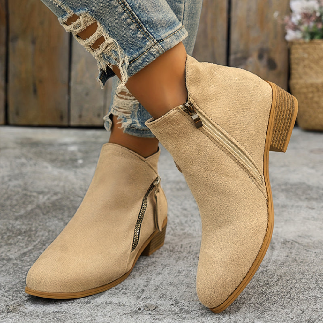 Women's Orthopedic Zip Block-Heel Shoes 4