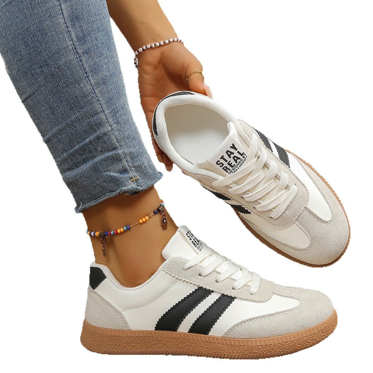 Women's Classic Lace-Up Court Sneakers 5