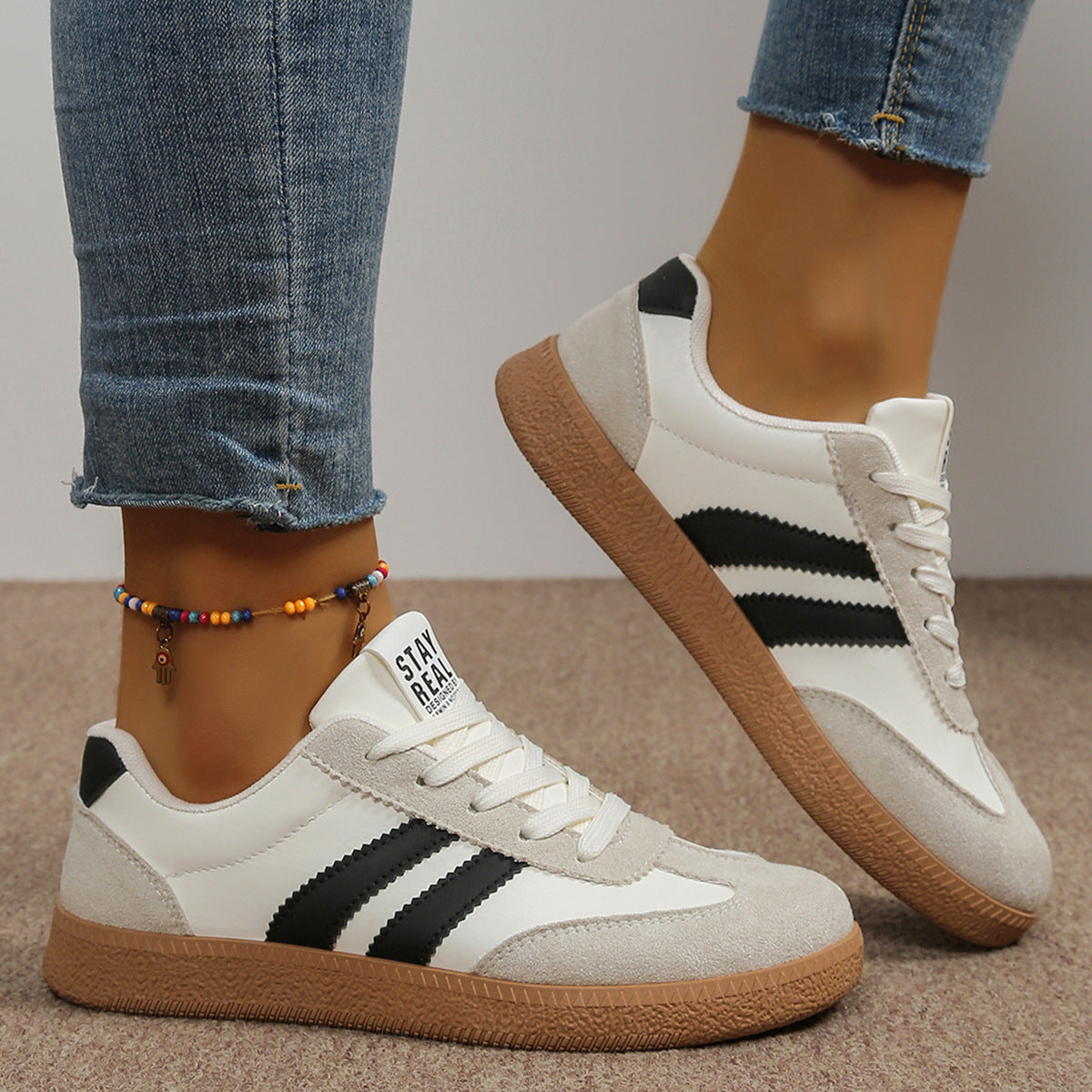 Women's Classic Lace-Up Court Sneakers 7