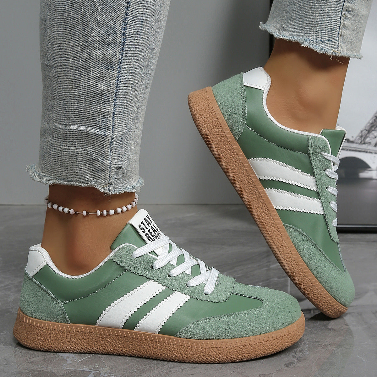Women's Classic Lace-Up Court Sneakers 4