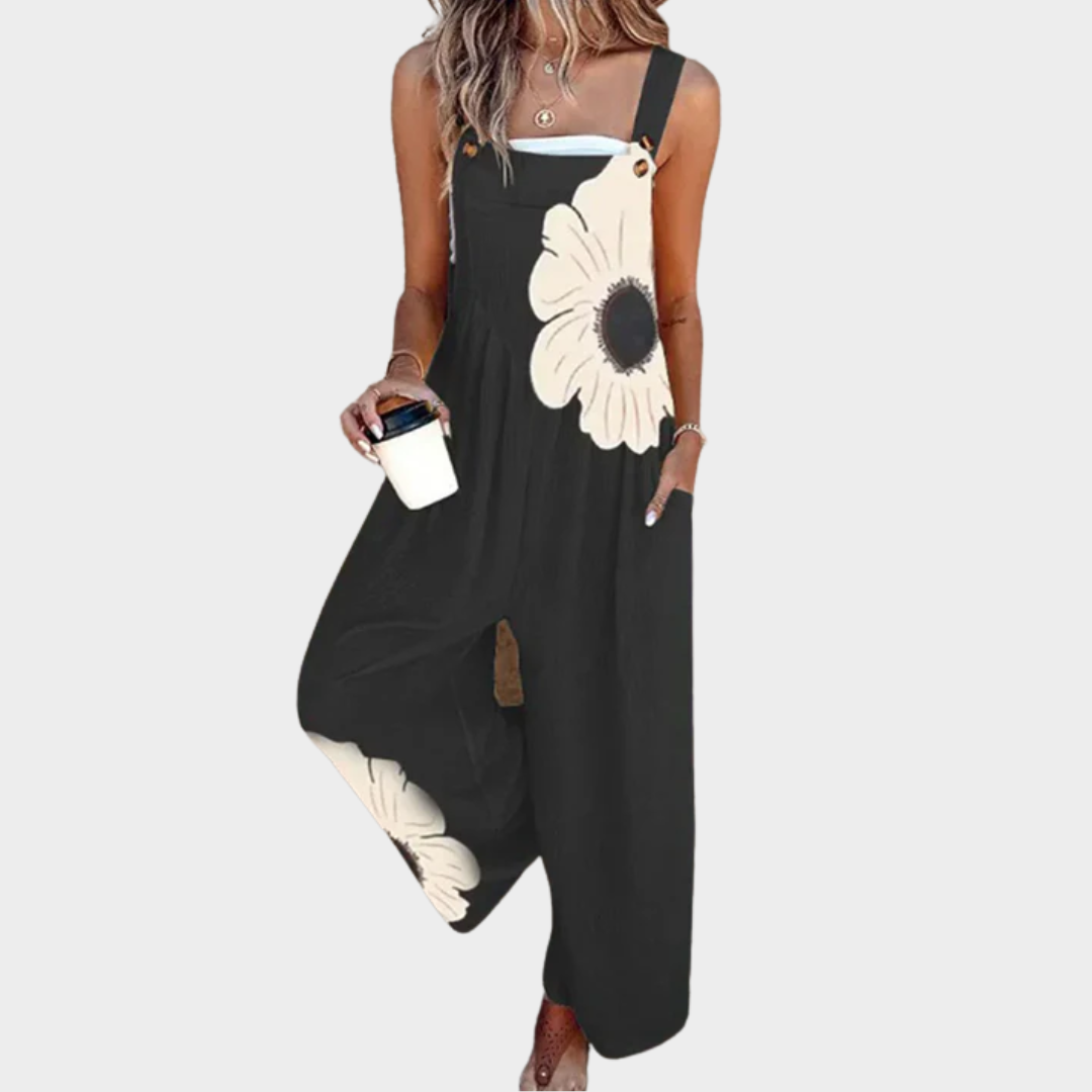 Women's Printed Wide-Leg Overalls 1