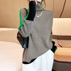 Women's Contrast-Stripe Turtleneck Sweater 6