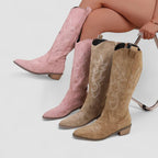 Women's Faux-Fur Lined Orthopedic Western Boots 1