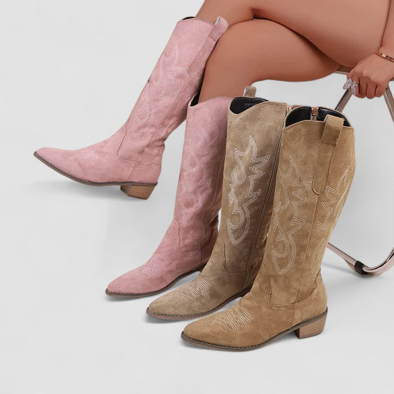 Women's Faux-Fur Lined Orthopedic Western Boots 1