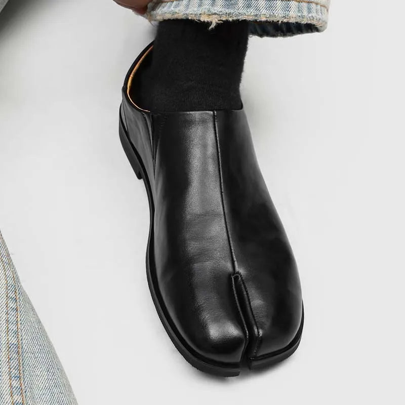 Women's Split-Toe Leather Tabi Loafers 9