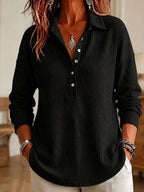Women's Waffle-Knit Polo Sweater 7