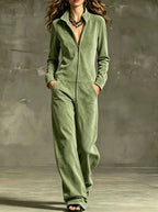 Women's Front-Zip Wide-Leg Jumpsuit 7