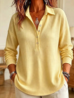 Women's Waffle-Knit Polo Sweater 9