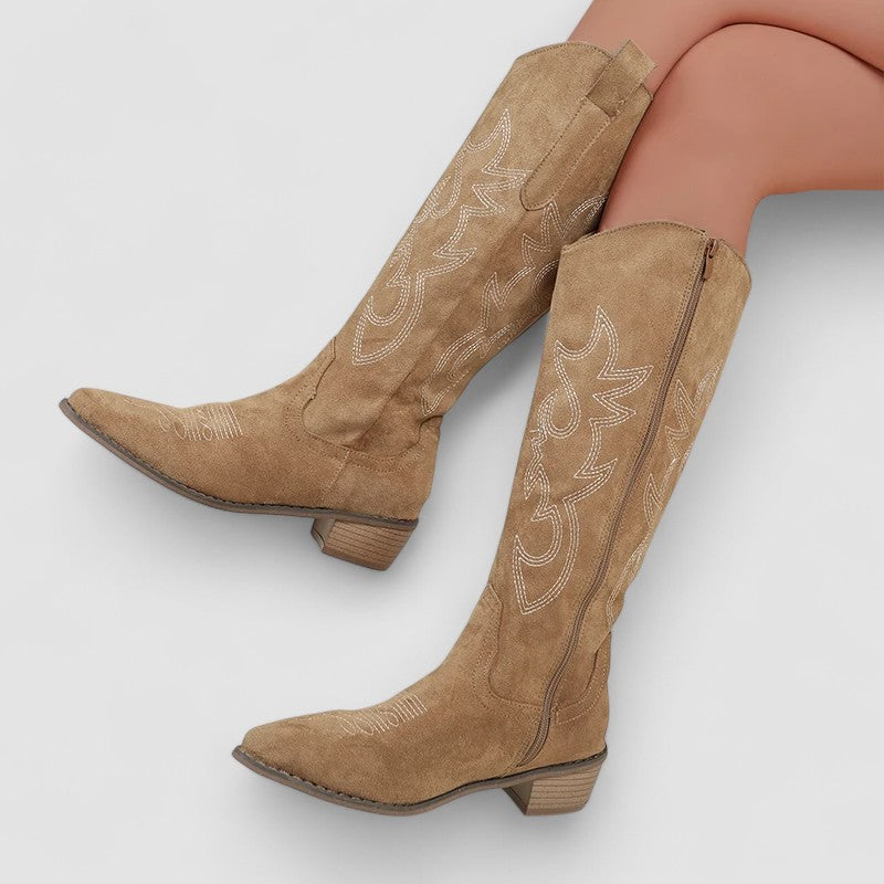 Women's Faux-Fur Lined Orthopedic Western Boots 3
