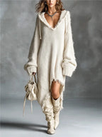 Women's Hooded Oversized Sweater Dress 5