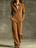 Women's Front-Zip Wide-Leg Jumpsuit 8