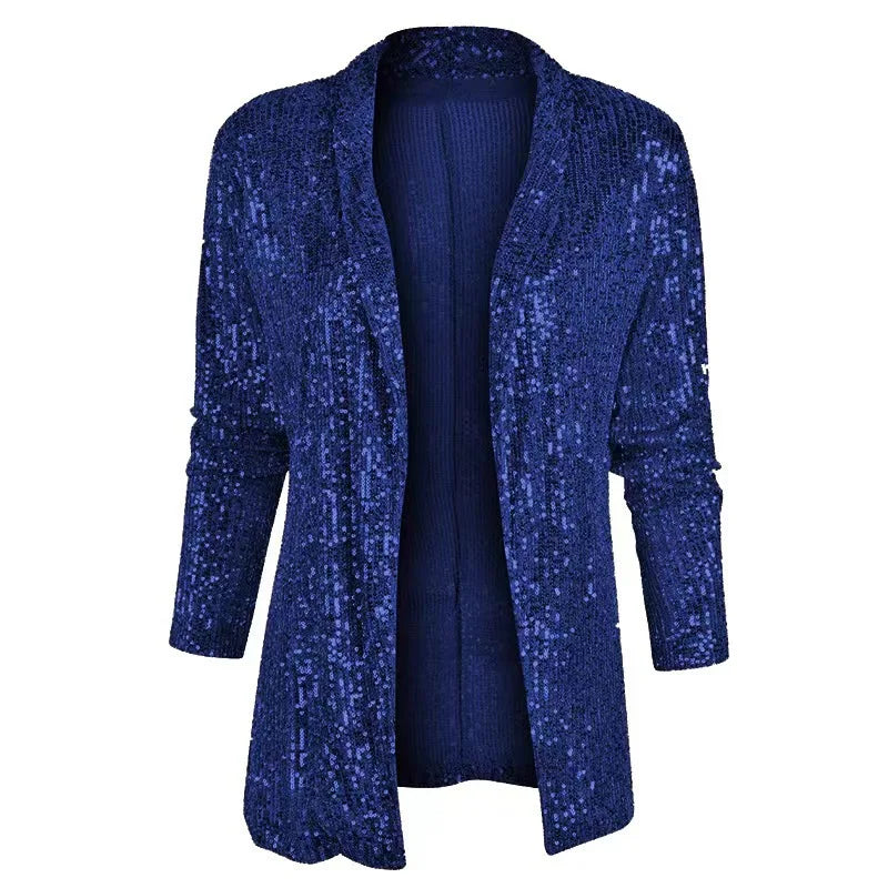 Women's Sequin Open-Front Cardigan Jacket 6