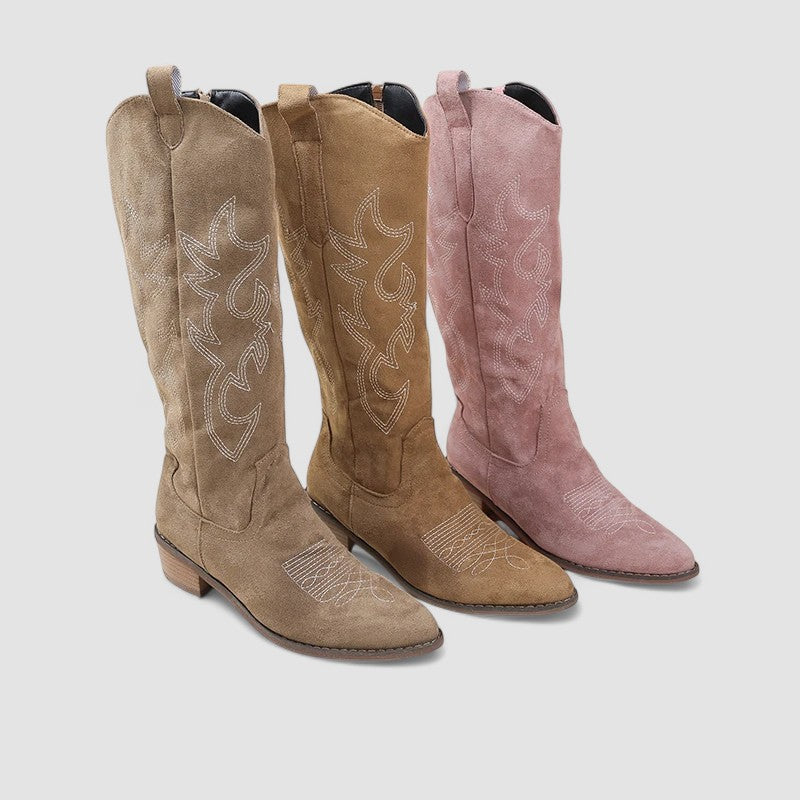 Women's Faux-Fur Lined Orthopedic Western Boots 8