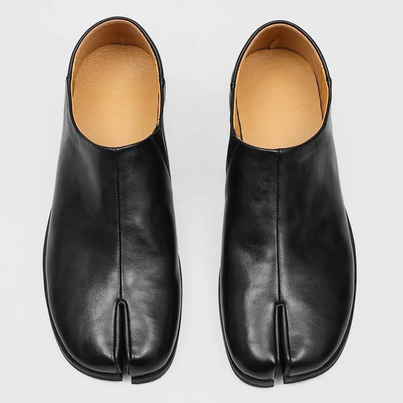 Women's Split-Toe Leather Tabi Loafers 10