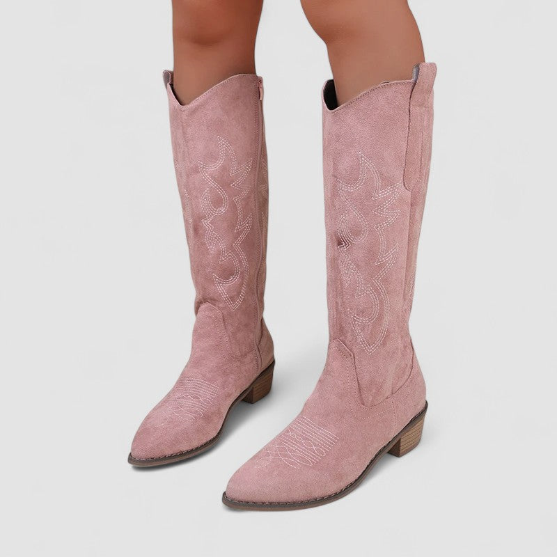 Women's Faux-Fur Lined Orthopedic Western Boots 6