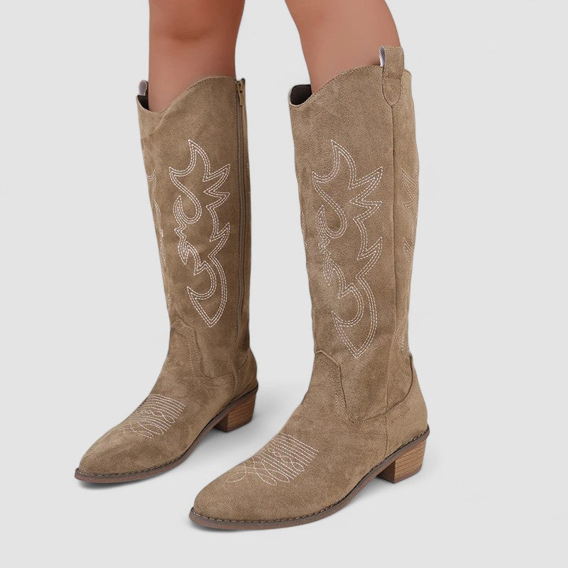 Women's Faux-Fur Lined Orthopedic Western Boots 5