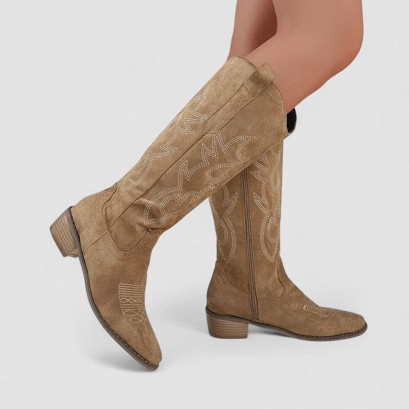 Women's Faux-Fur Lined Orthopedic Western Boots 2