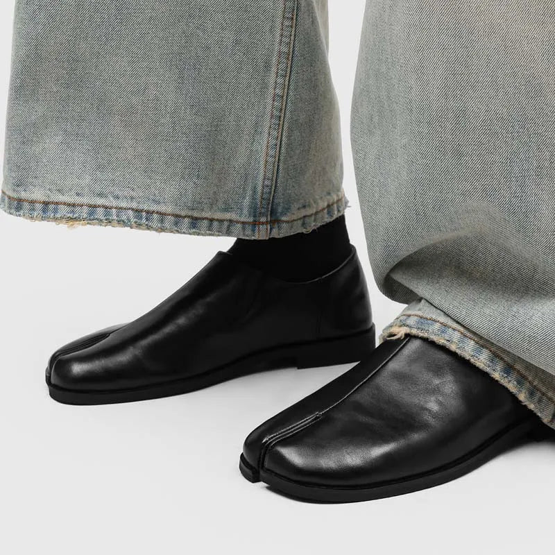 Women's Split-Toe Leather Tabi Loafers 6