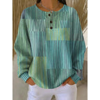 Women's Button-Neck Printed Sweatshirt 3