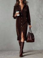 Women's Button-Down Midi Shirt Dress 7
