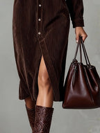 Women's Button-Down Midi Shirt Dress 9