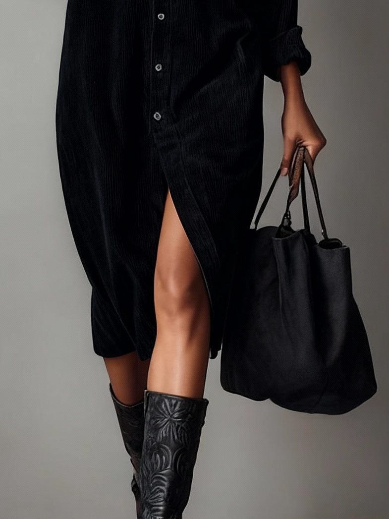 Women's Button-Down Midi Shirt Dress 6