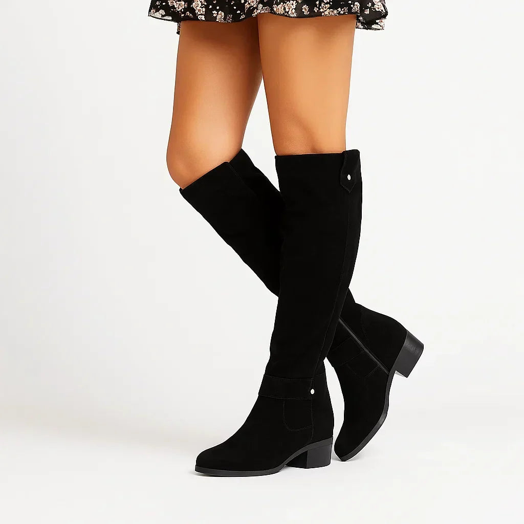 Women's Knee-High Suede Block-Heel Boots 3