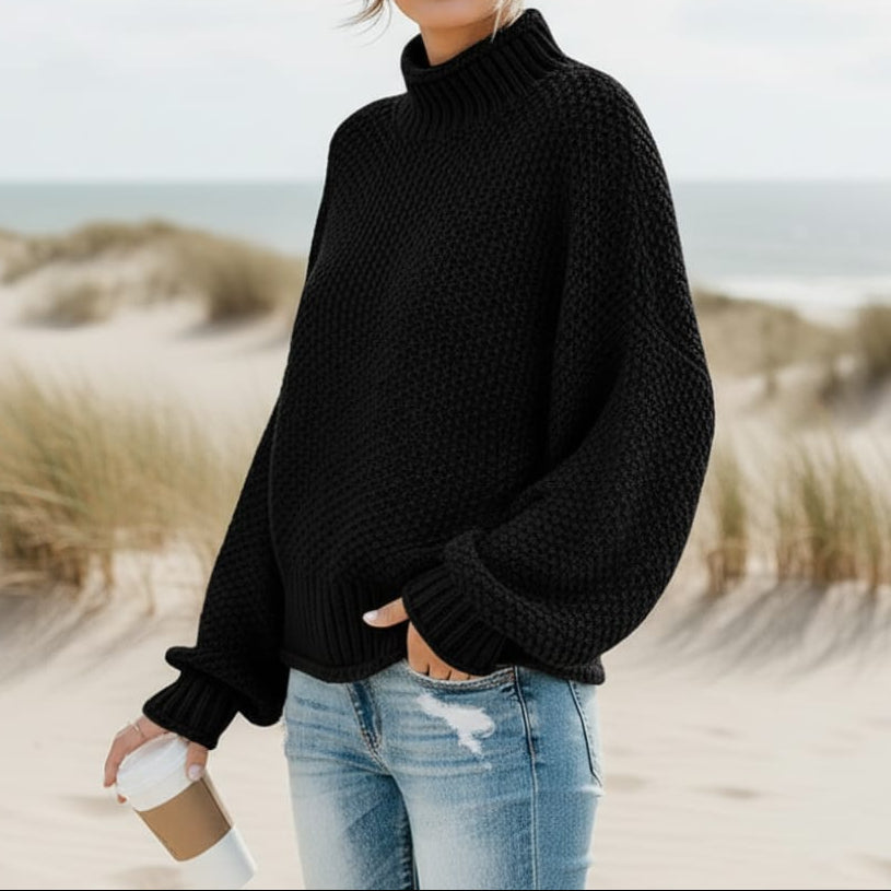 Women's Loose Knit Turtleneck Pullover 3