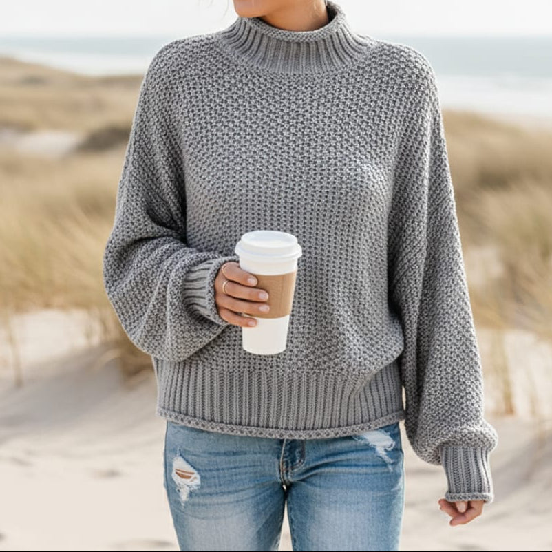 Women's Loose Knit Turtleneck Pullover 5