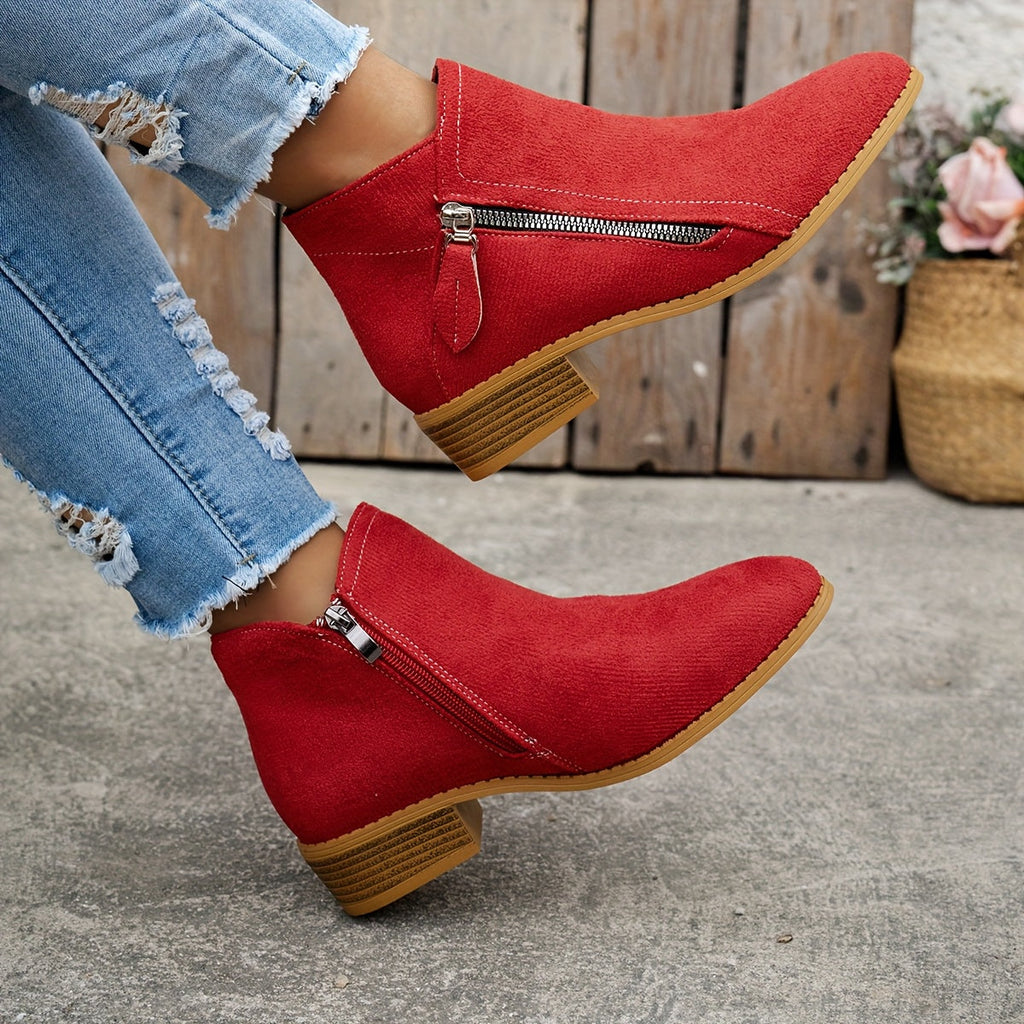 Women's Orthopedic Zip Block-Heel Shoes 9