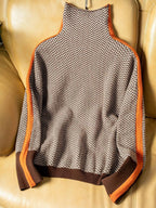 Women's Contrast-Stripe Turtleneck Sweater 4