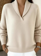 Women's Shawl-Collar V-Neck Sweater 2