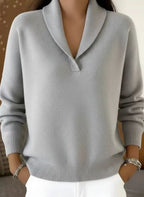 Women's Shawl-Collar V-Neck Sweater 5
