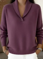 Women's Shawl-Collar V-Neck Sweater 6