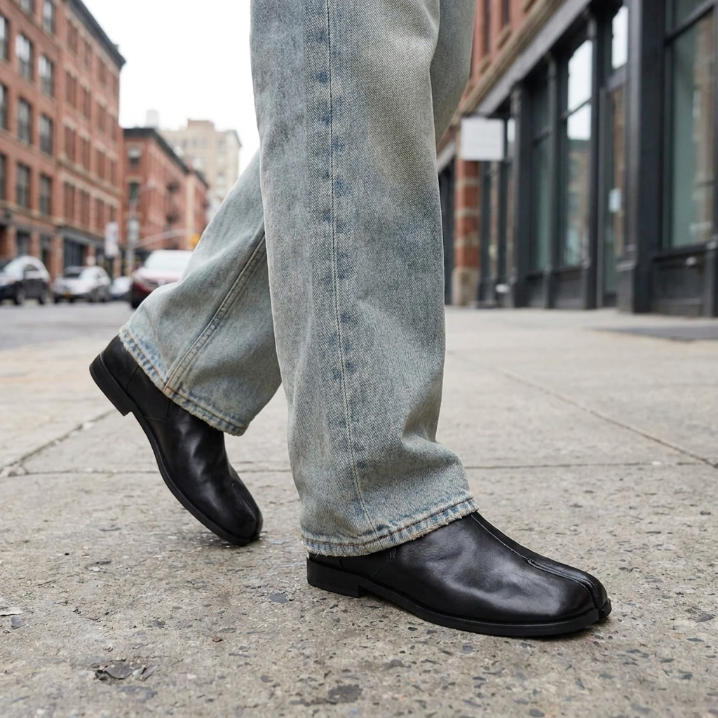 Women's Split-Toe Leather Tabi Loafers 4