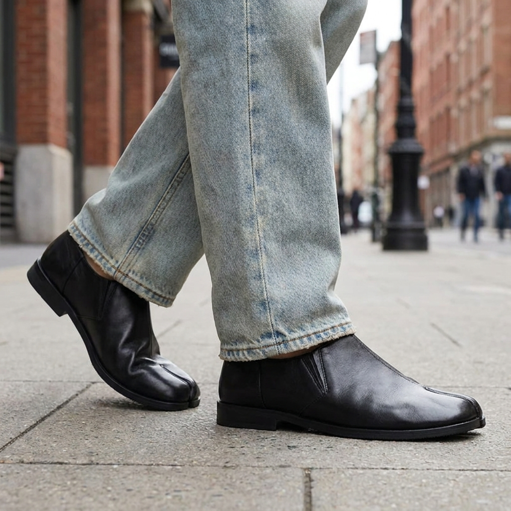 Women's Split-Toe Leather Tabi Loafers 3