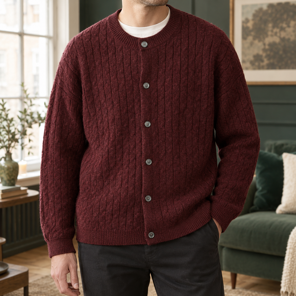 Women's Cable-Knit Button Cardigan 1