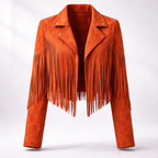 Women's Cropped Faux-Suede Fringe Jacket 9