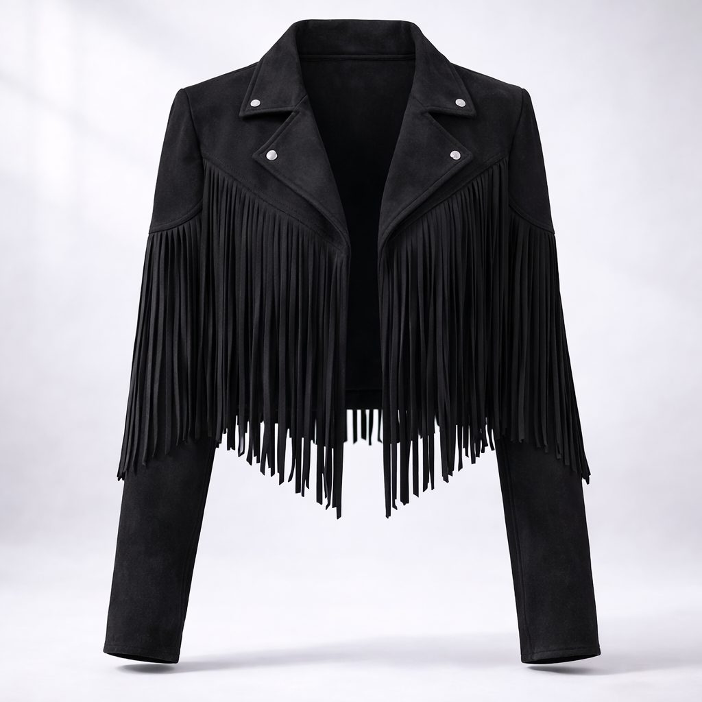 Women's Cropped Faux-Suede Fringe Jacket 12