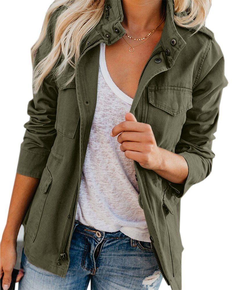 Women's Stand-Collar Utility Jacket 1